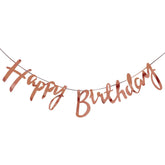 PartyCorp Rose Gold Happy Birthday Alphabets Letters Banner Decoration for All Ages, Birthday Party Supplies